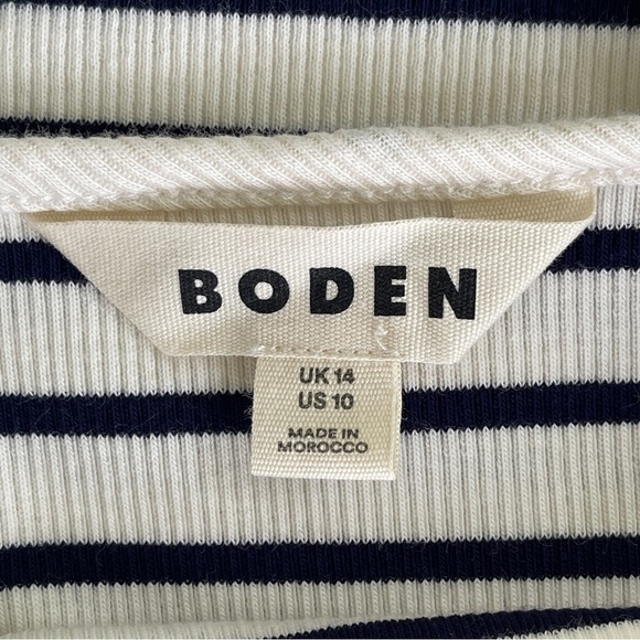 Boden Black White Stripe Ribbed Knit Cami Tank Top Size 10 - Picture 3 of 6